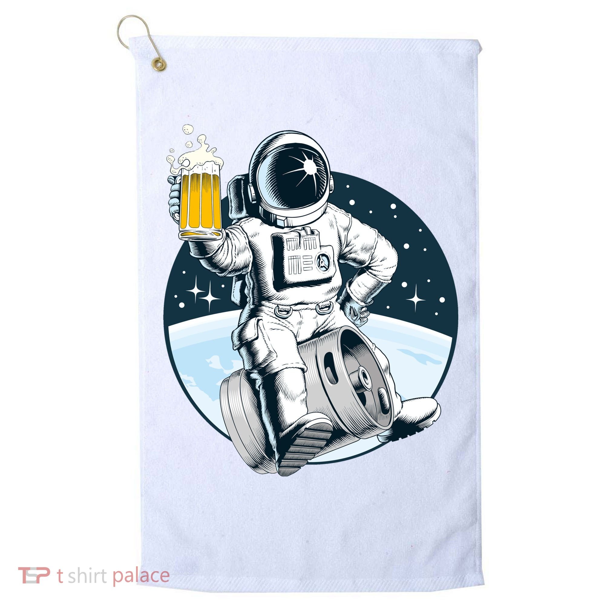 Space Kegger Party Astronaut Golf Towel