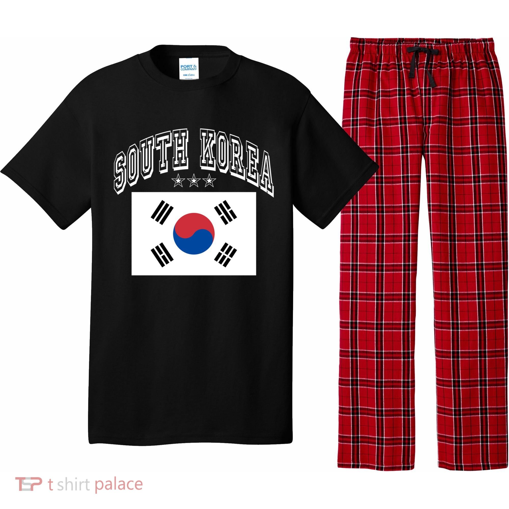 South Korea Patriotic Throwback Flag Souvenir Gift Pajama Set