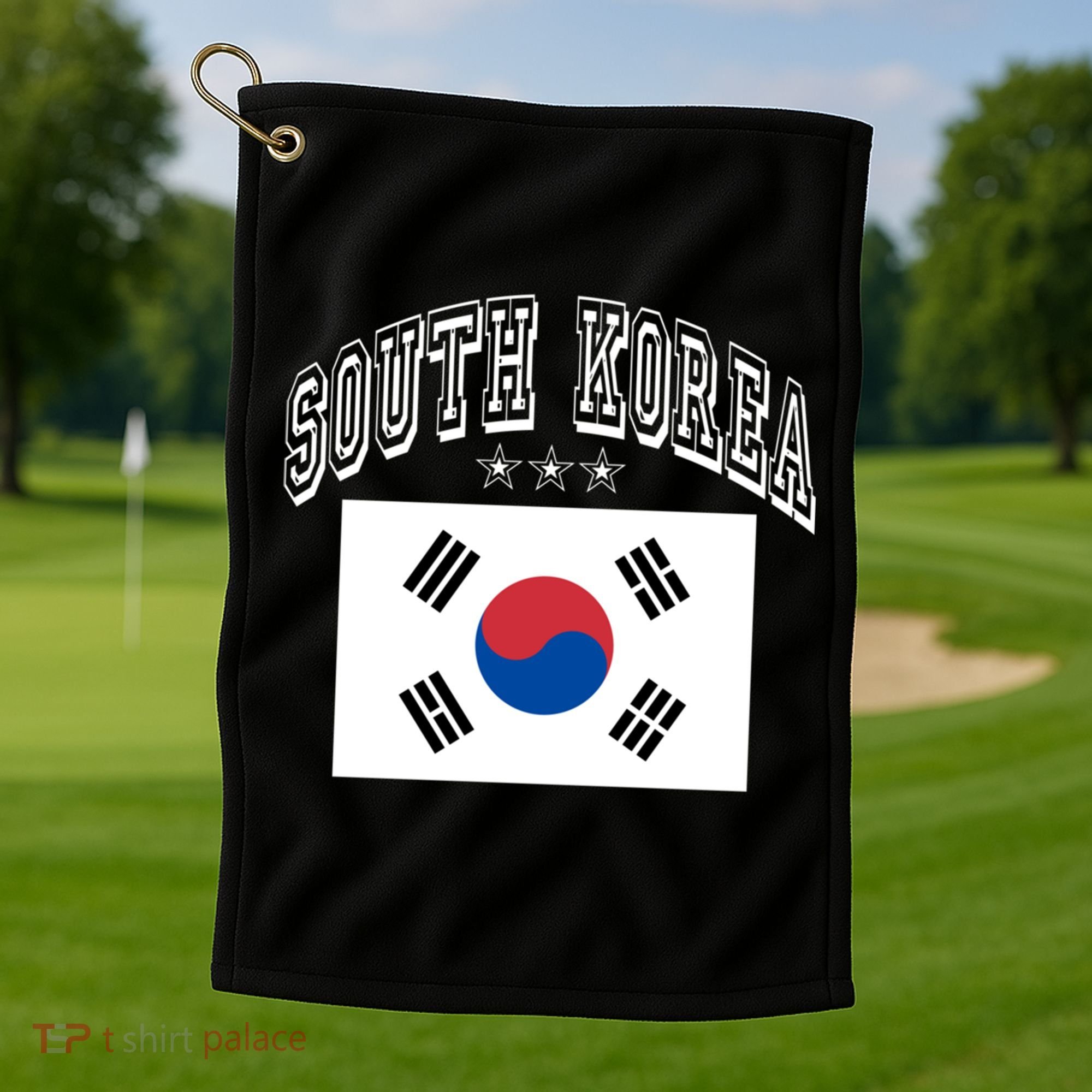 South Korea Patriotic Throwback Flag Souvenir Gift Golf Towel