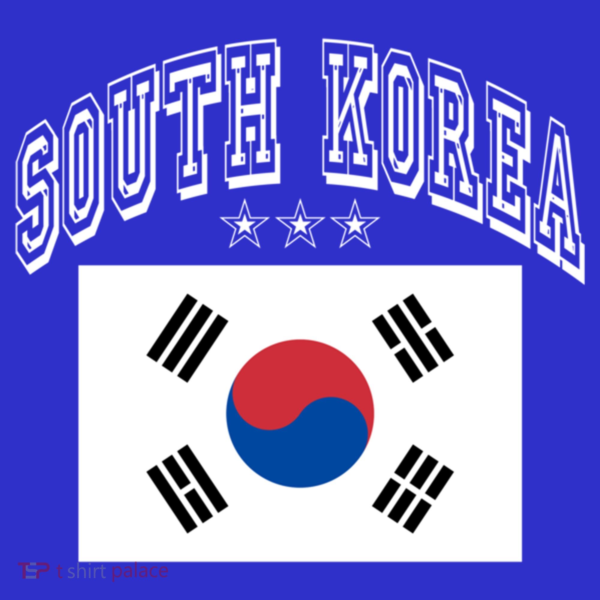 South Korea Patriotic Throwback Flag Souvenir Gift Polo