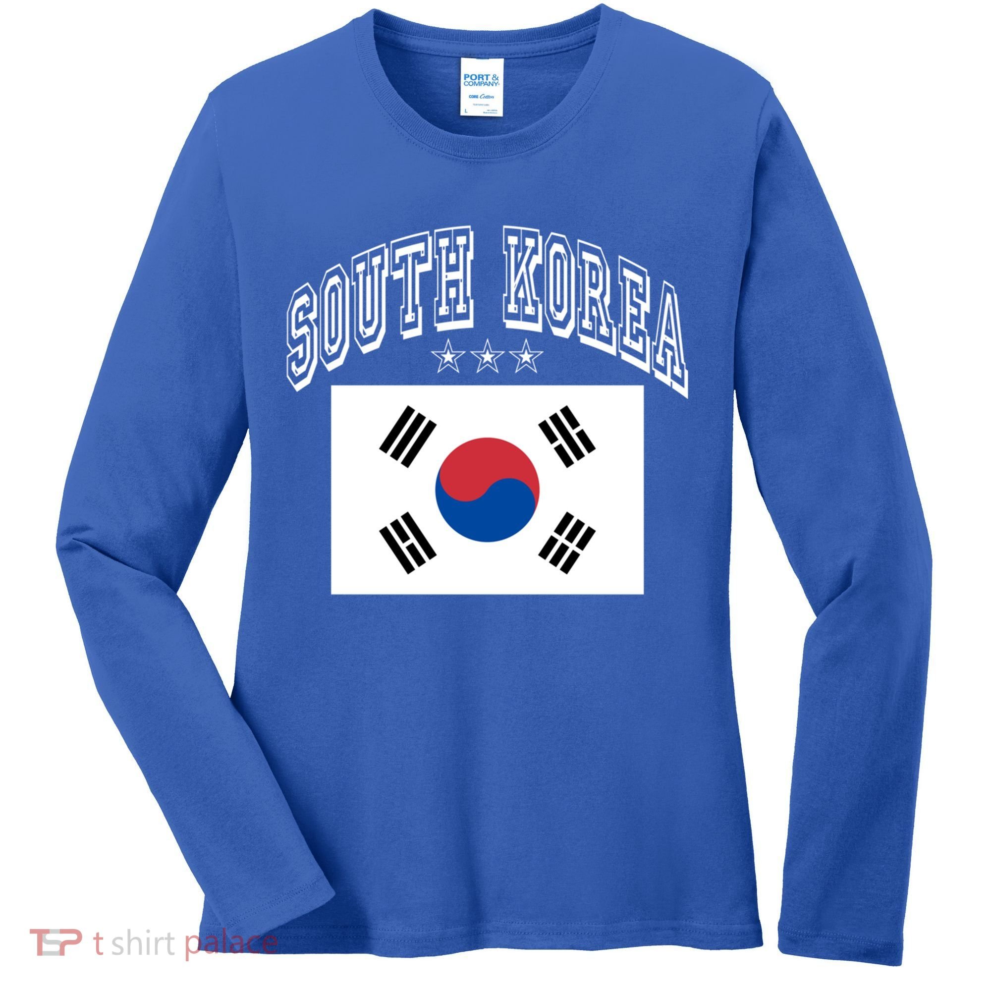 South Korea Patriotic Throwback Flag Souvenir Gift Women's Long Sleeve Shirt