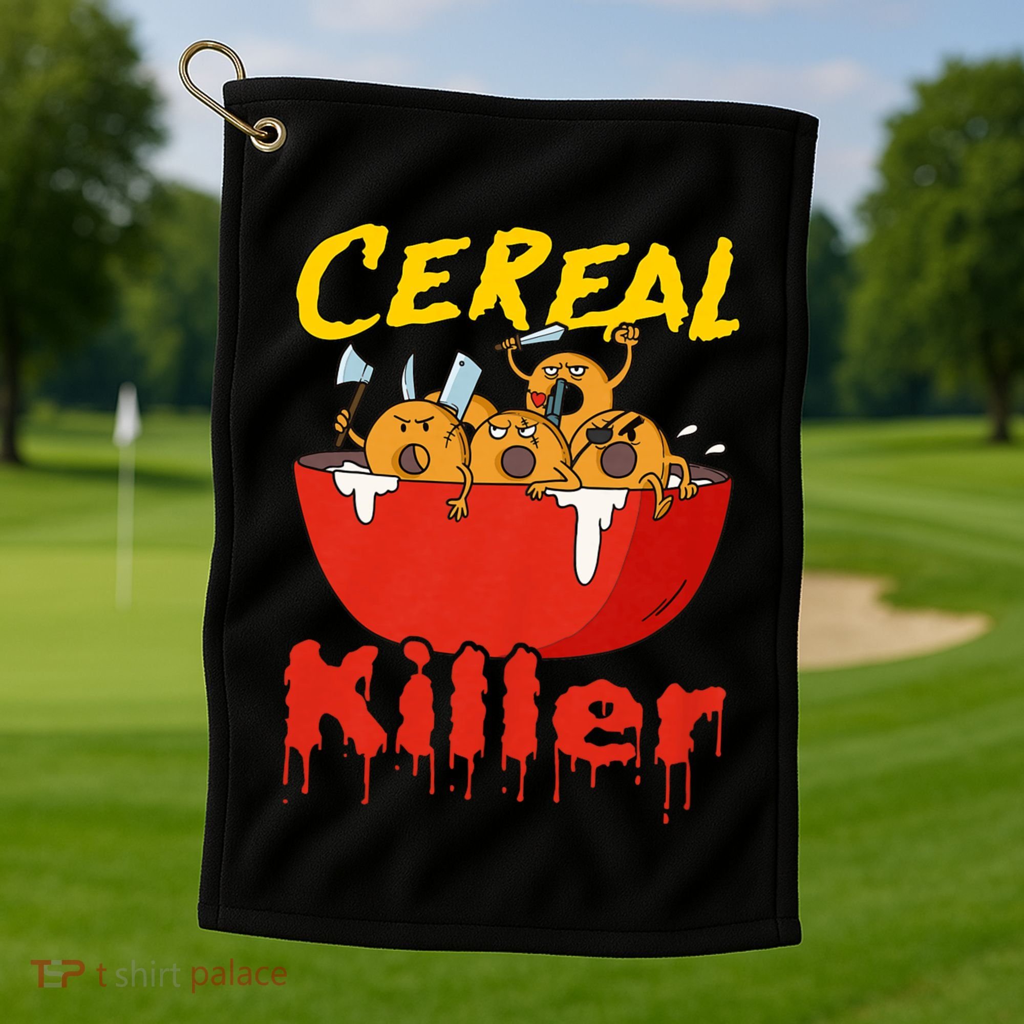 Serial Killer Parody Cereal Killer Golf Towel