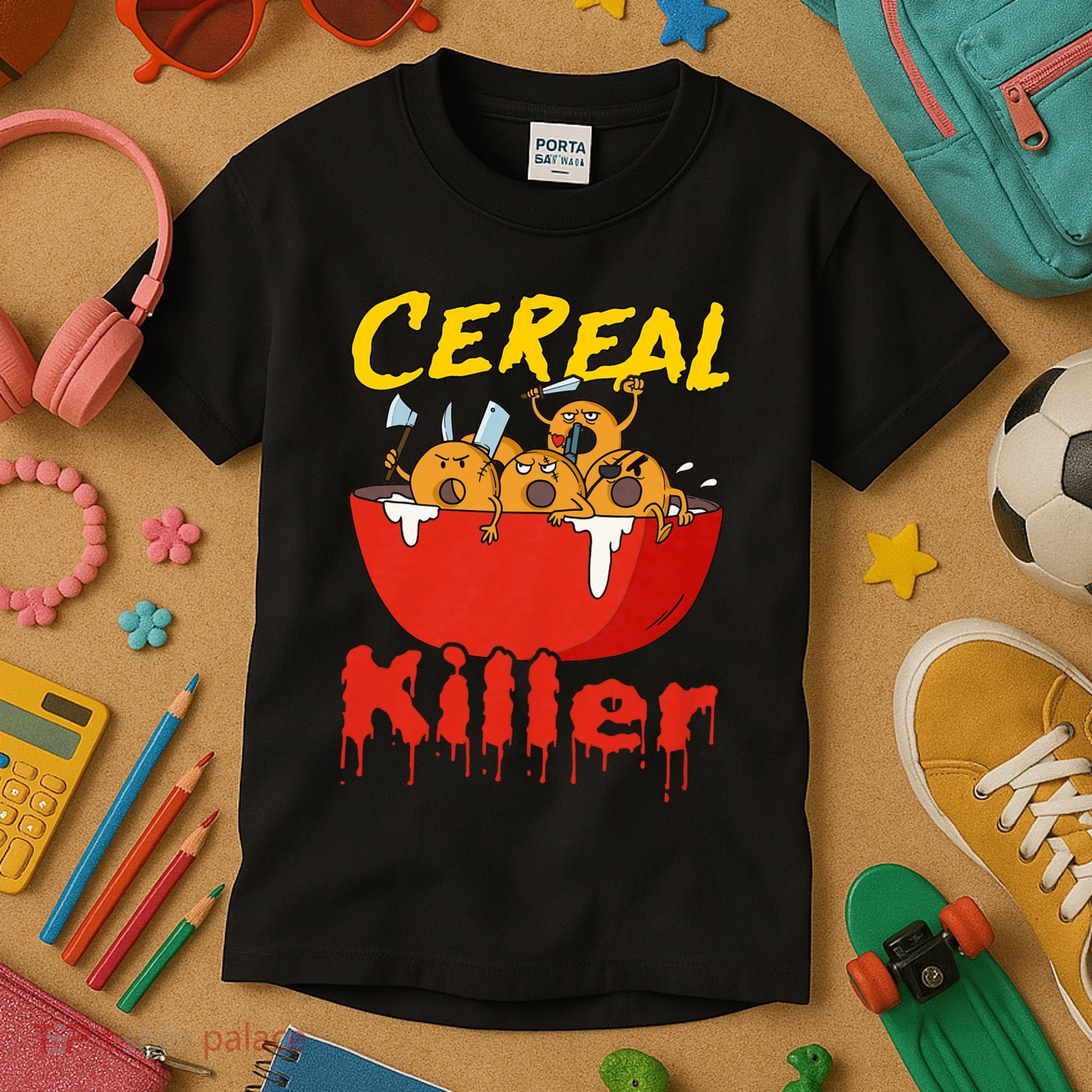 Serial Killer Parody Cereal Killer Kids T-Shirt