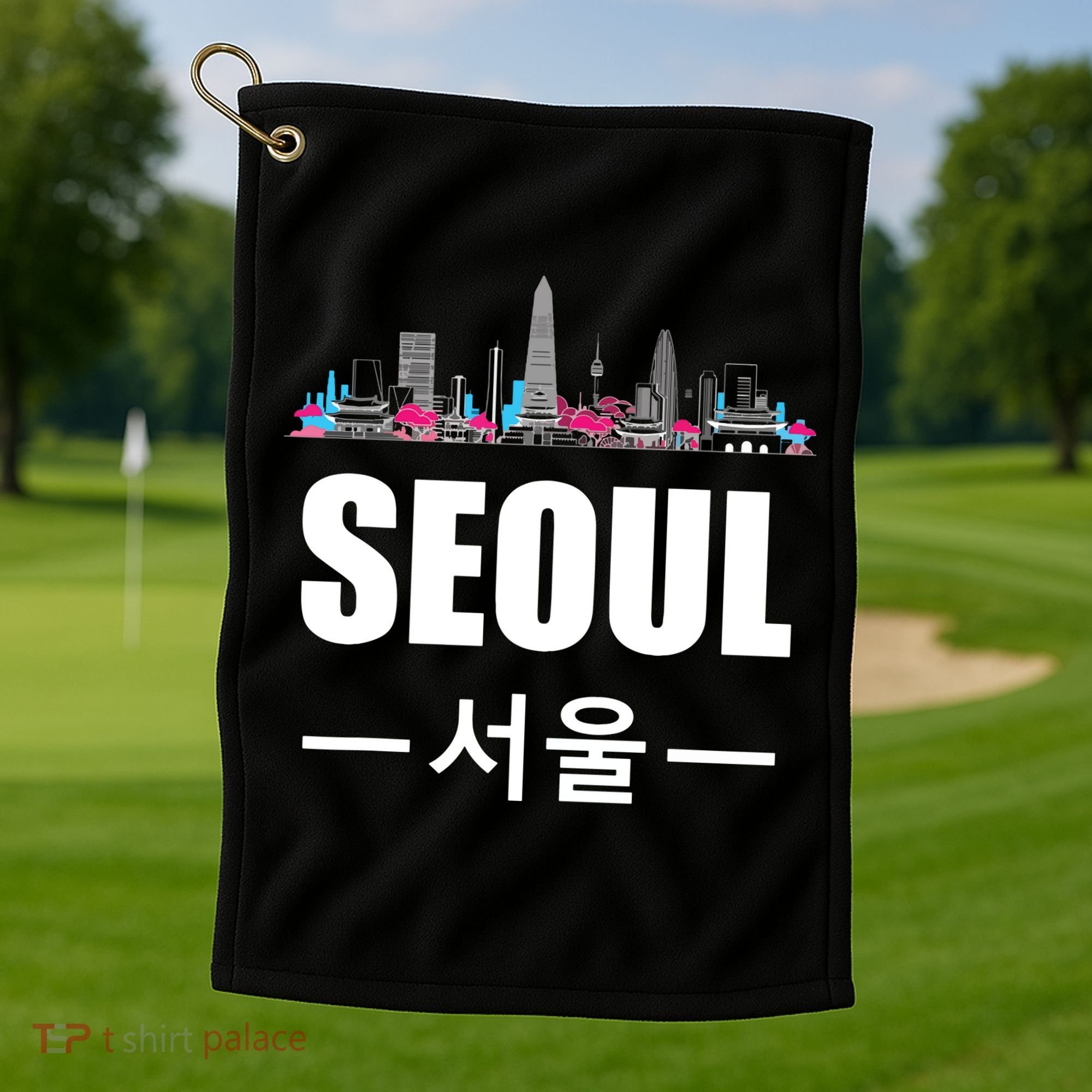 Seoul Kpop South Korea Korean Pop Gift Golf Towel