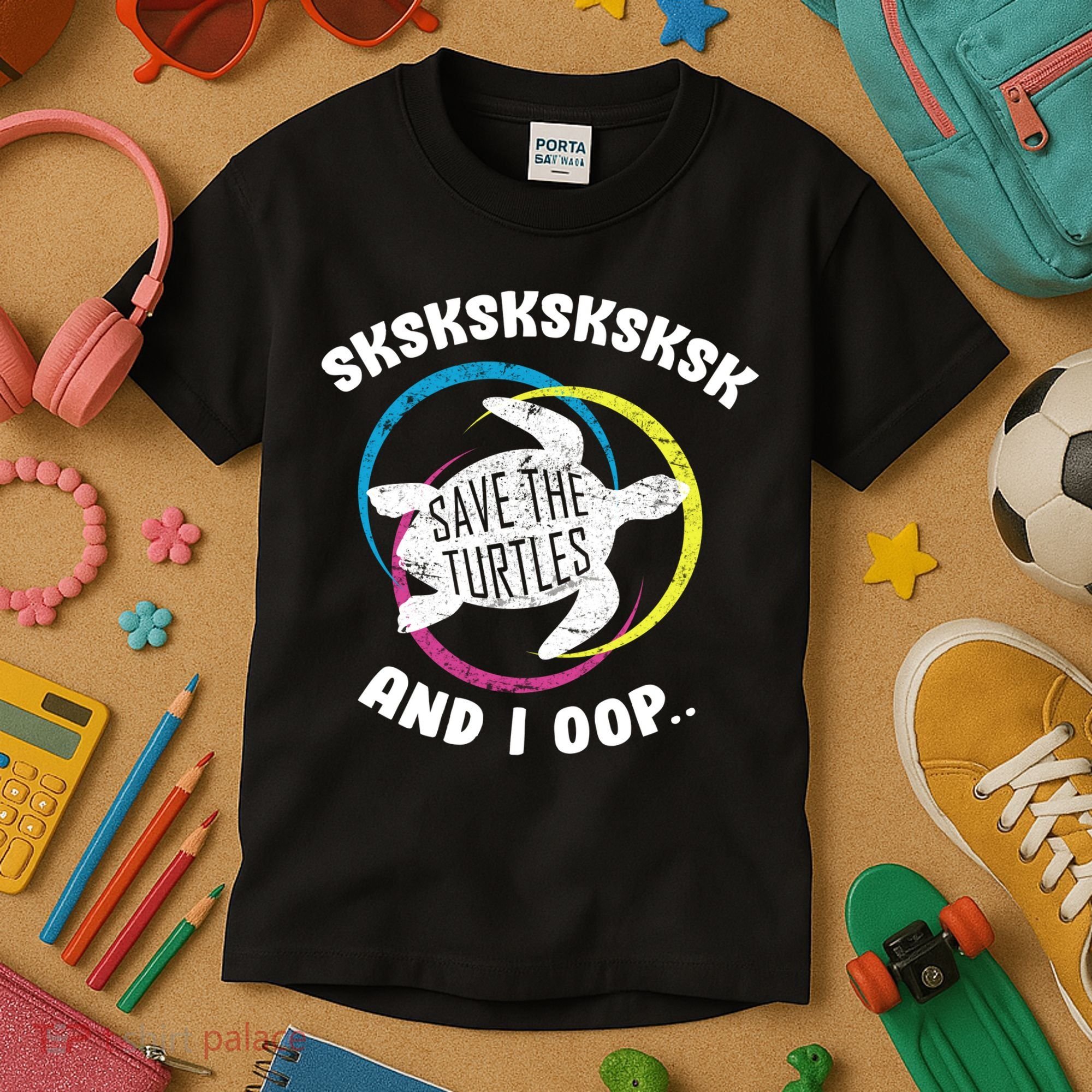 SKSKSK and I Oop... Save The Turtles Kids T-Shirt