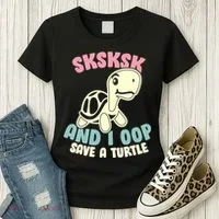 SKSKSK And I Oop Save A Turtle Vintage Women's T-Shirt thumb 3