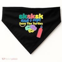 SKSKSK And I oop Save the Turtles USA-Made Doggie Bandana thumb 0