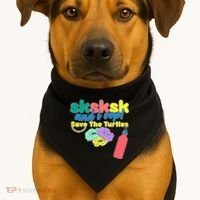 SKSKSK And I oop Save the Turtles USA-Made Doggie Bandana thumb 1