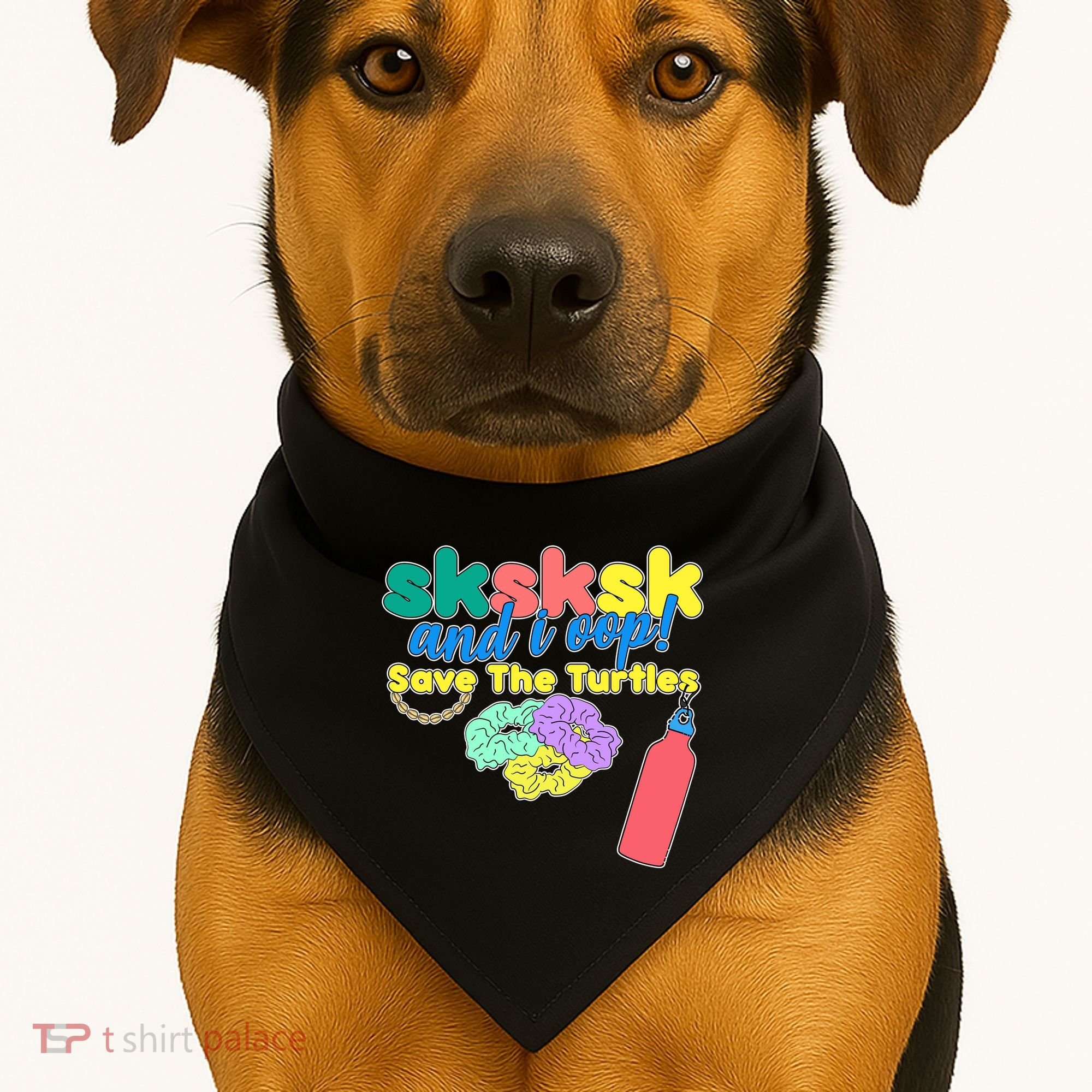 SKSKSK And I oop Save the Turtles USA-Made Doggie Bandana