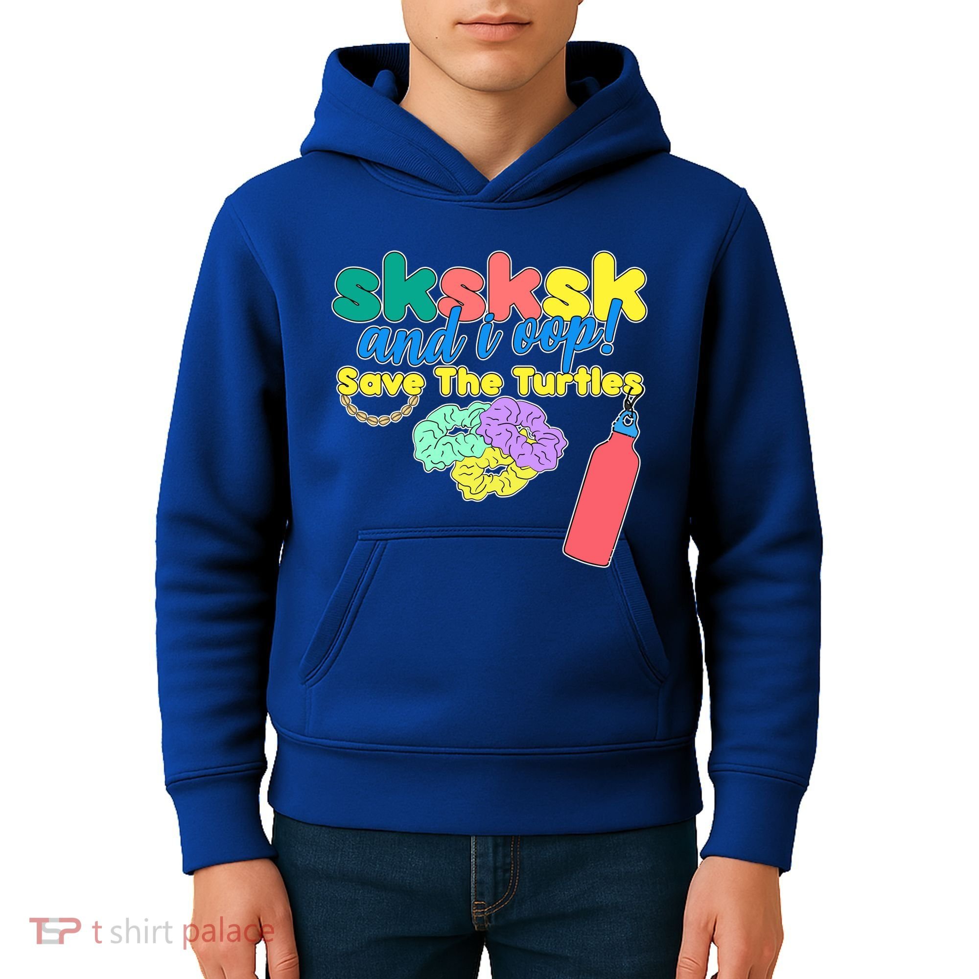 SKSKSK And I oop Save the Turtles Kids Hoodie