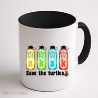 SKSKSK Save The Turtles Peace Coffee Mug thumb 1