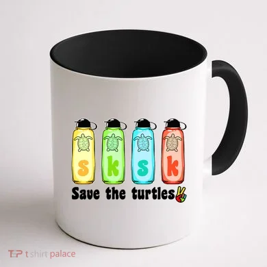 SKSKSK Save The Turtles Peace Coffee Mug back