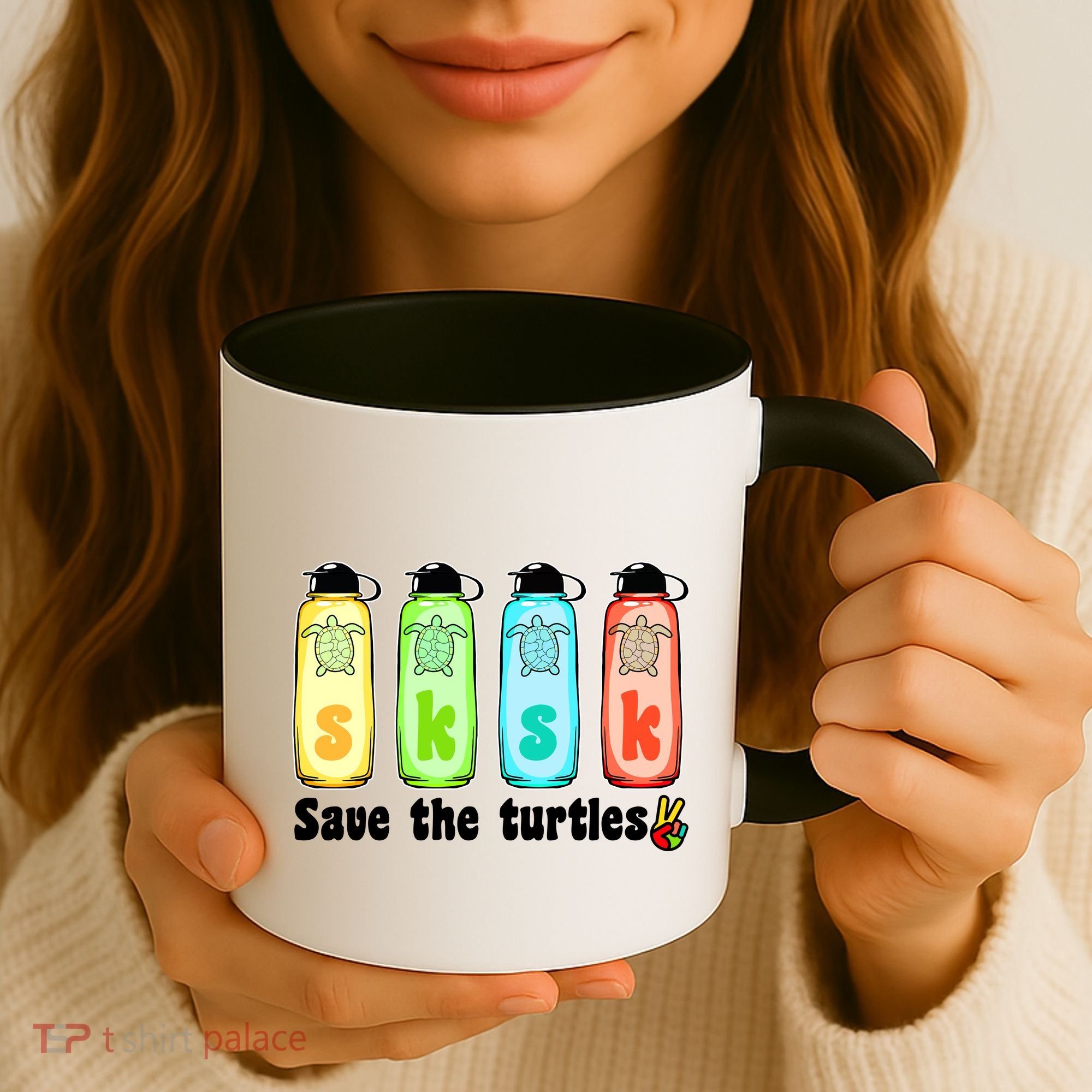 SKSKSK Save The Turtles Peace Coffee Mug