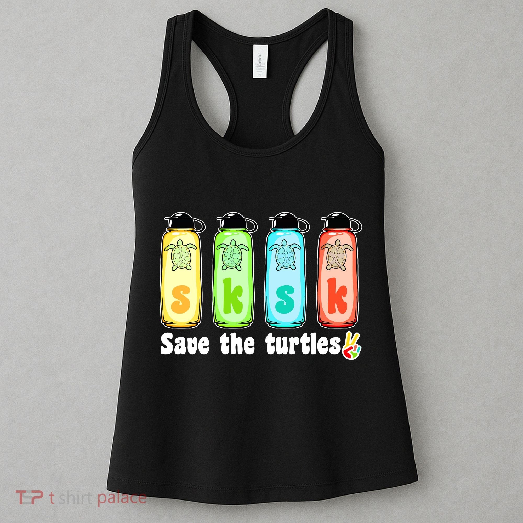 SKSKSK Save The Turtles Peace Women's Tank Top