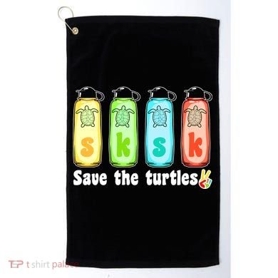 SKSKSK Save The Turtles Peace Golf Towel