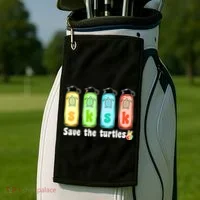 SKSKSK Save The Turtles Peace Golf Towel thumb 2