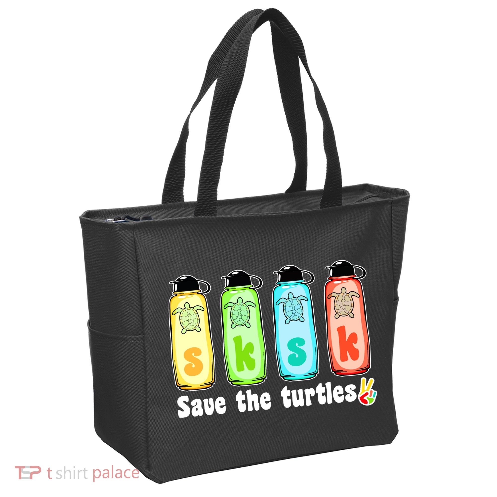 SKSKSK Save The Turtles Peace Tote Bag