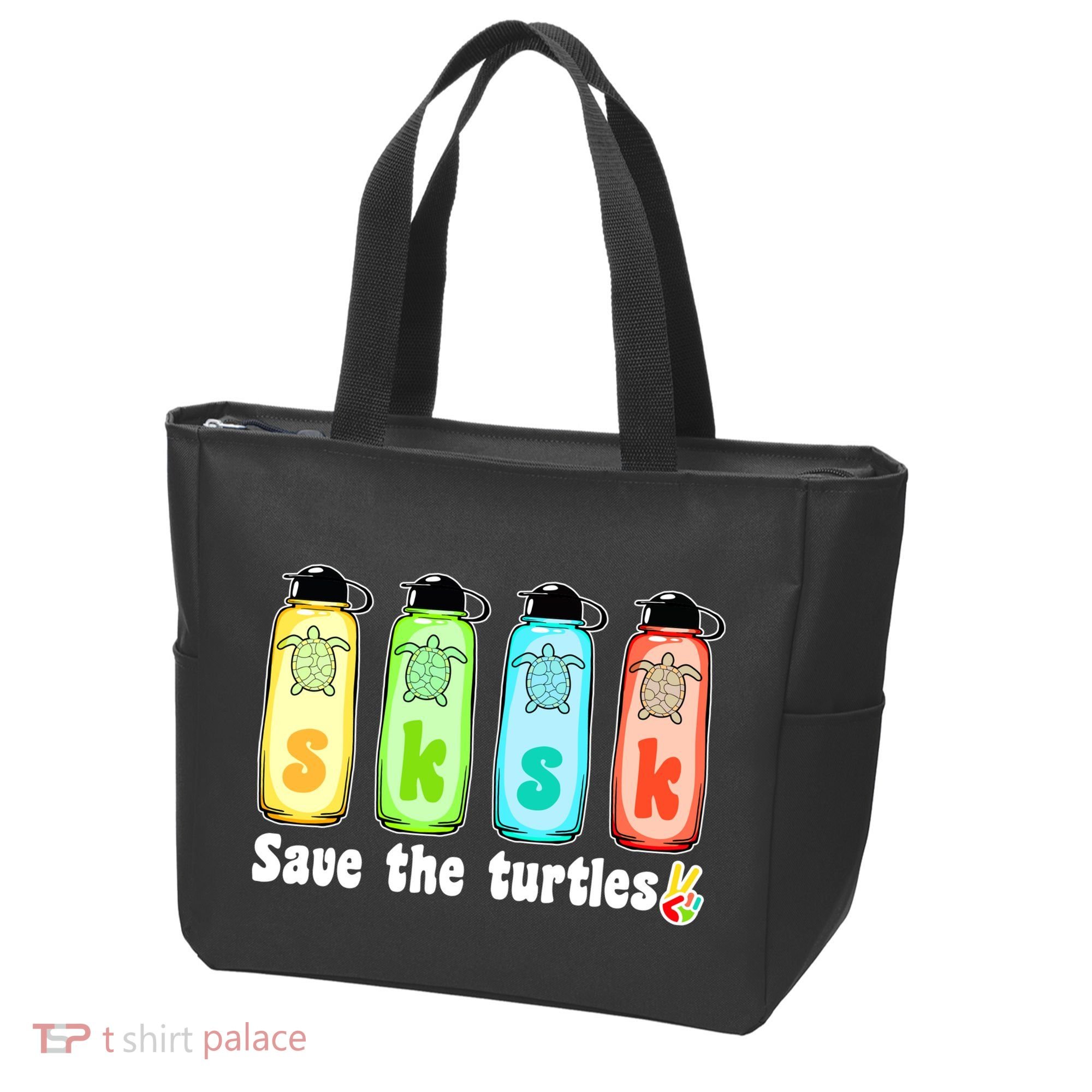 SKSKSK Save The Turtles Peace Tote Bag