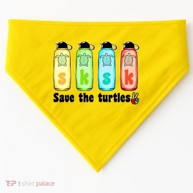 SKSKSK Save The Turtles Peace USA-Made Doggie Bandana