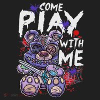 Scary Killer Teddy Bear Pastel Goth Style Creepy Kawaii Women's Sweatshirt thumb 2