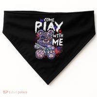 Scary Killer Teddy Bear Pastel Goth Style Creepy Kawaii USA-Made Doggie Bandana thumb 0