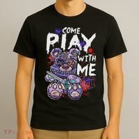 Scary Killer Teddy Bear Pastel Goth Style Creepy Kawaii T-Shirt thumb 3