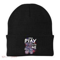 Scary Killer Teddy Bear Pastel Goth Style Creepy Kawaii Beanie thumb 0