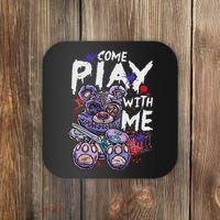 Scary Killer Teddy Bear Pastel Goth Style Creepy Kawaii Coaster thumb 0