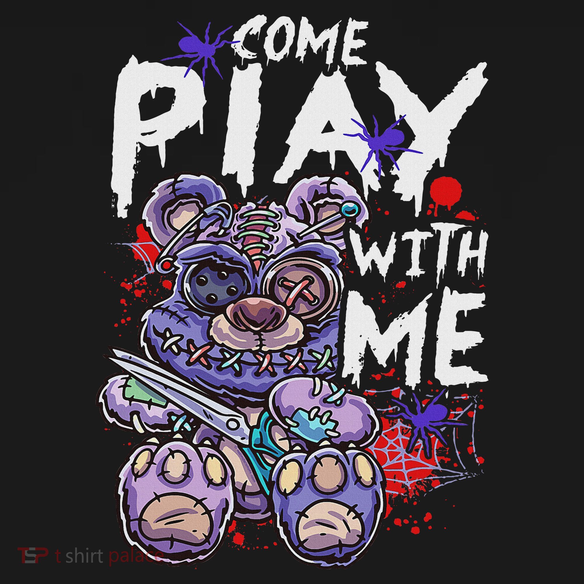 Scary Killer Teddy Bear Pastel Goth Style Creepy Kawaii Women's Hoodie