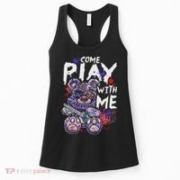 Scary Killer Teddy Bear Pastel Goth Style Creepy Kawaii Women's Tank Top thumb 0