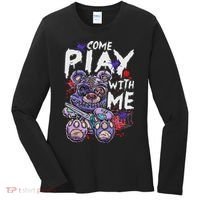Scary Killer Teddy Bear Pastel Goth Style Creepy Kawaii Women's Long Sleeve Shirt thumb 0
