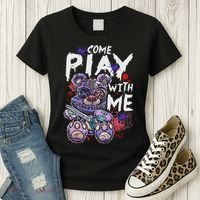 Scary Killer Teddy Bear Pastel Goth Style Creepy Kawaii Women's T-Shirt thumb 3