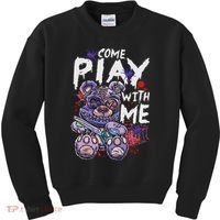 Scary Killer Teddy Bear Pastel Goth Style Creepy Kawaii Kids Sweatshirt thumb 0