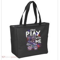 Scary Killer Teddy Bear Pastel Goth Style Creepy Kawaii Tote Bag thumb 2