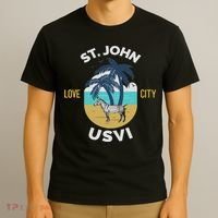 St. Kitts Tropical Flower Vacation Beach T-Shirt thumb 3