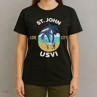 St. Kitts Tropical Flower Vacation Beach T-Shirt thumb 4