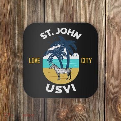 St. Kitts Tropical Flower Vacation Beach Coaster