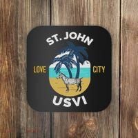 St. Kitts Tropical Flower Vacation Beach Coaster thumb 0