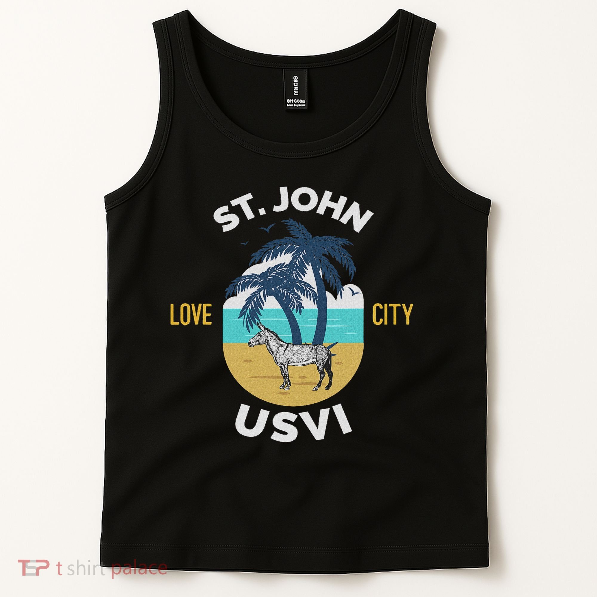 St. Kitts Tropical Flower Vacation Beach Tank Top