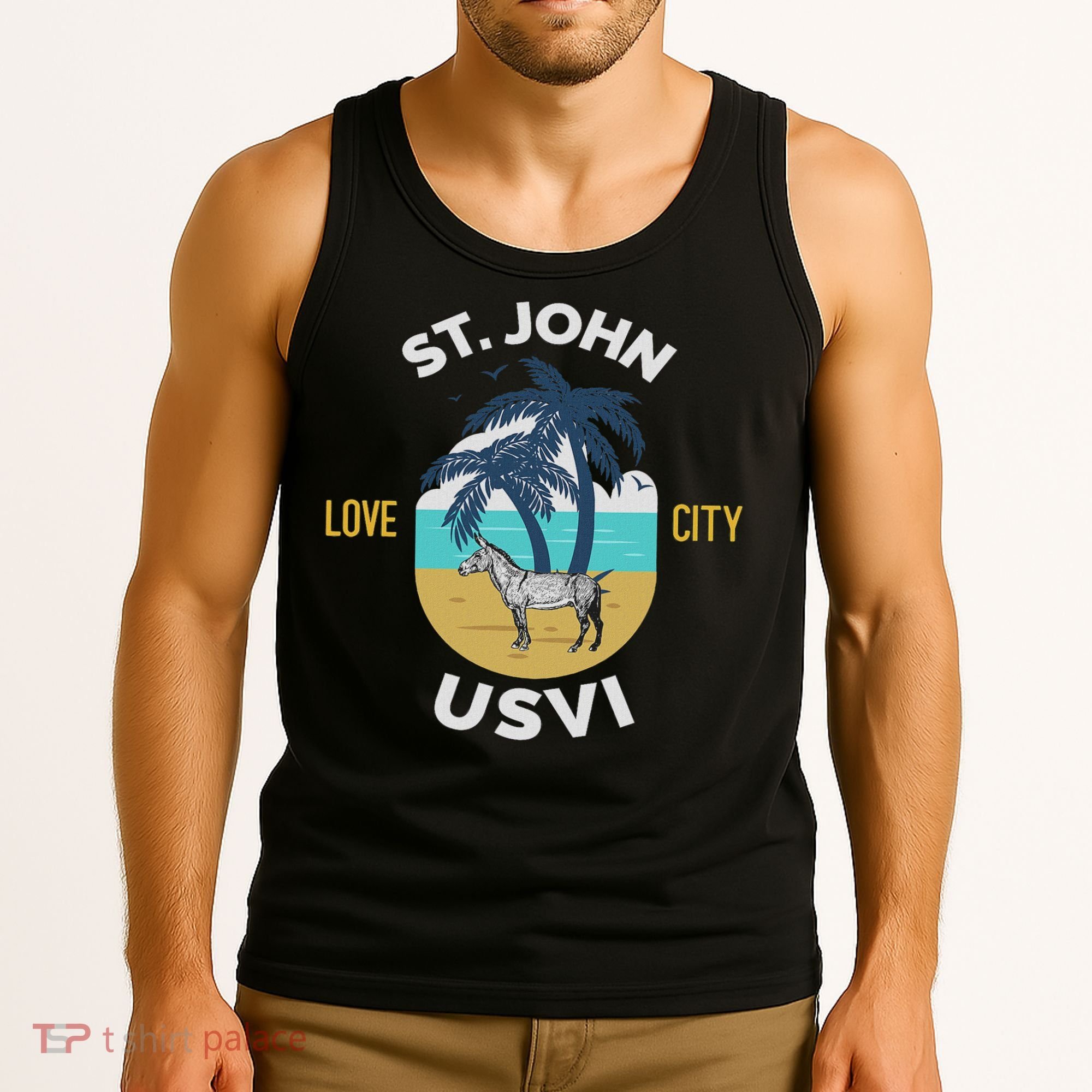 St. Kitts Tropical Flower Vacation Beach Tank Top