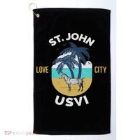 St. Kitts Tropical Flower Vacation Beach Golf Towel thumb 0