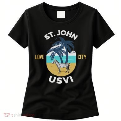 St. Kitts Tropical Flower Vacation Beach Women's T-Shirt