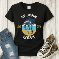 St. Kitts Tropical Flower Vacation Beach Women's T-Shirt thumb 3