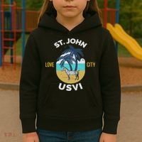 St. Kitts Tropical Flower Vacation Beach Kids Hoodie thumb 3