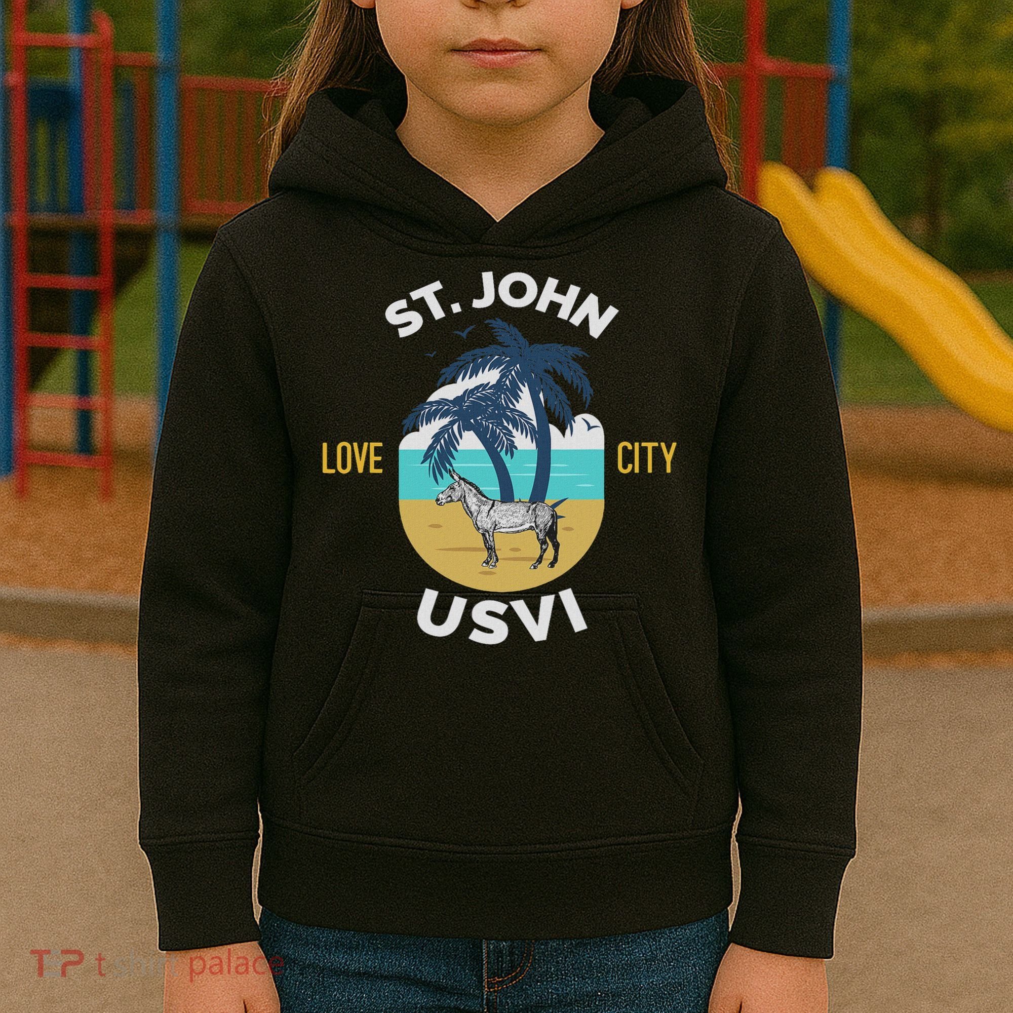 St. Kitts Tropical Flower Vacation Beach Kids Hoodie