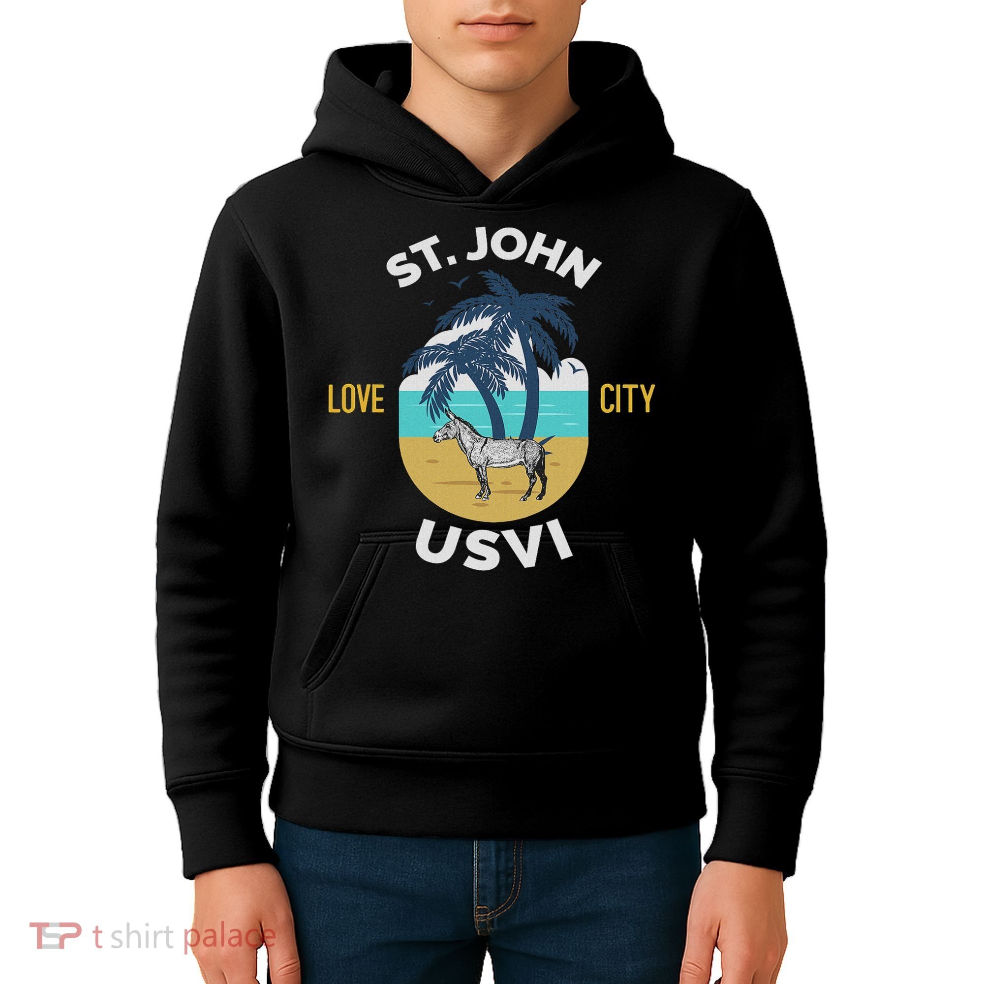 St. Kitts Tropical Flower Vacation Beach Kids Hoodie