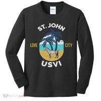 St. Kitts Tropical Flower Vacation Beach Kids Long Sleeve Shirt thumb 0