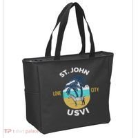 St. Kitts Tropical Flower Vacation Beach Tote Bag thumb 2