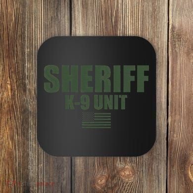Sheriff K9 Unit Police Flag Uniform Coaster