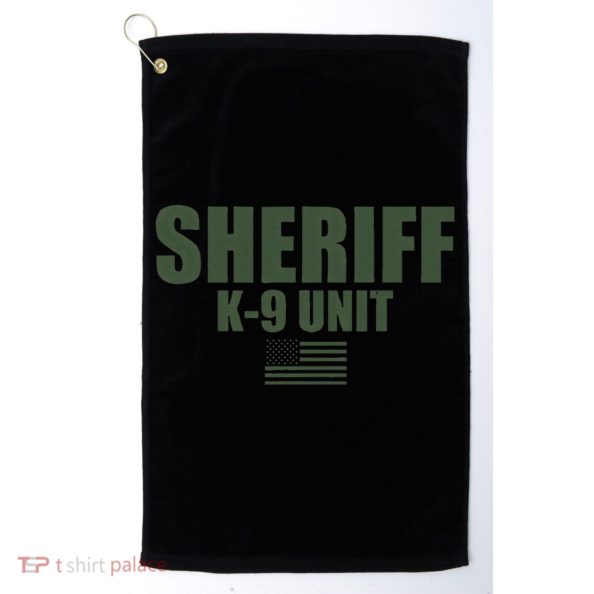 Sheriff K9 Unit Police Flag Uniform Golf Towel